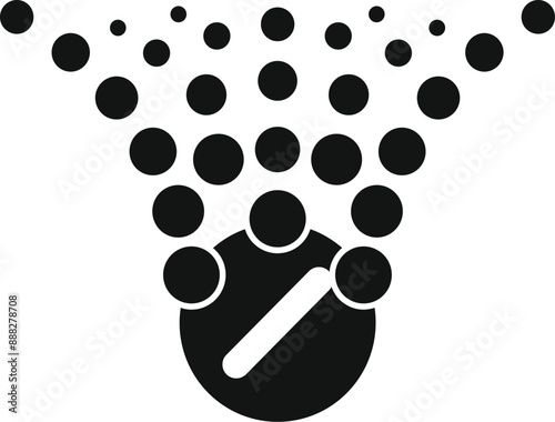 Medicine pill dissolving and transforming into small particles, concept for drug release, absorption, bioavailability