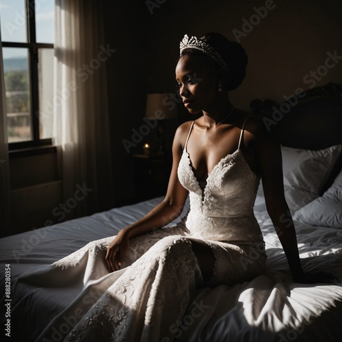 Portrait of the bride in a dark key