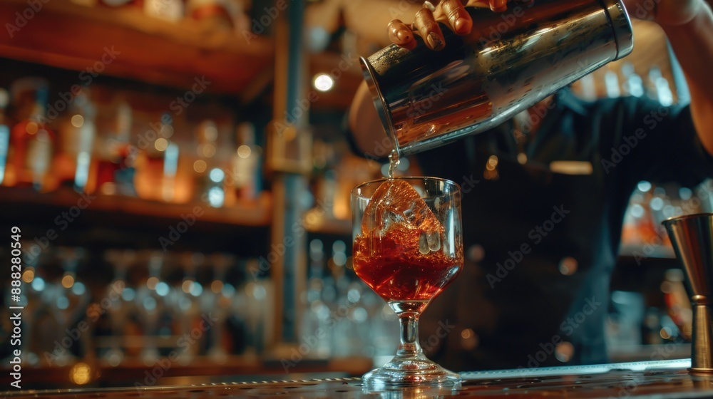 a bartender preparing a mixed drink, suitable for hospitality websites a bartender preparing a mixed drink, suitable for hospitality websites