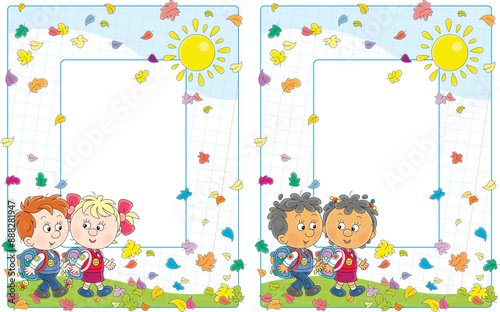 Vector school frame border ...