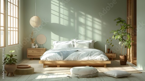serene bedroom with natural light and minimalist decor
