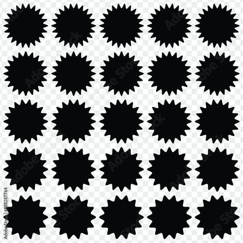 starburst icon. Starburst shapes set. Cute yellow collection of stars and sparkle doodle. 