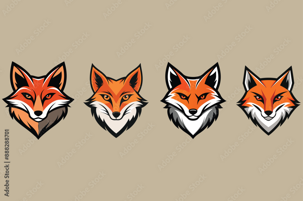 Obraz premium Fox head vector illustration