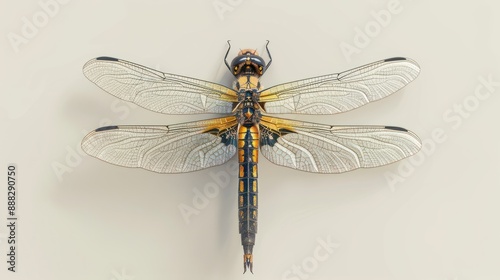 An Insect Dragonfly Bug Isolated on a Transparent Background. Generative AI