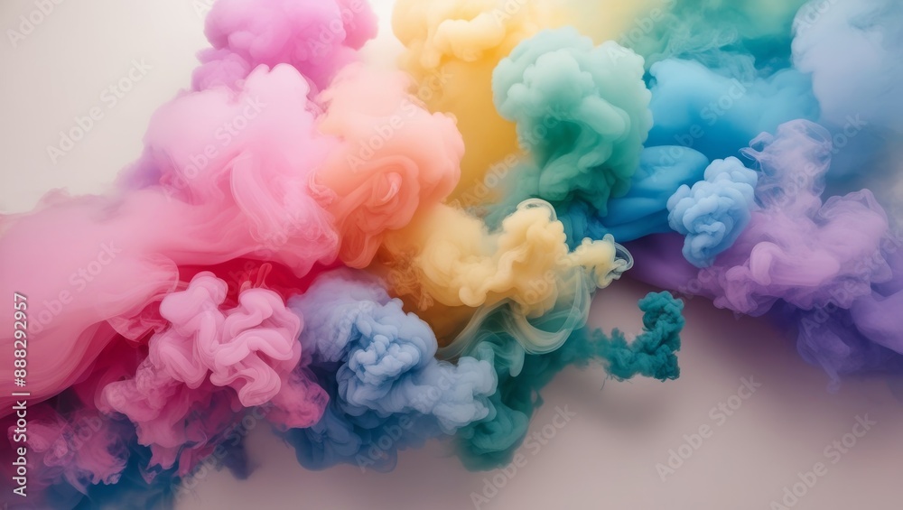 Abstract colorful multicolored smoke background in pastel colors, abstract background for presentations