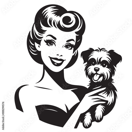 Retro Woman Vector Illustration, Housewife