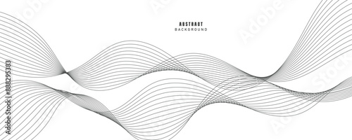  Vector abstract background with dynamic grey waves.