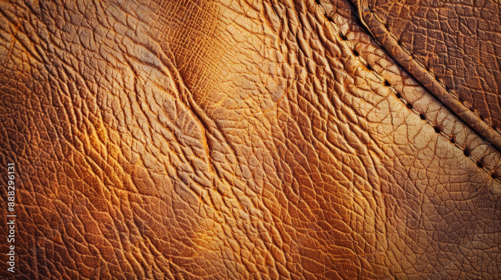 Brown leather texture with folds for background. Brown leather texture with folds for background.