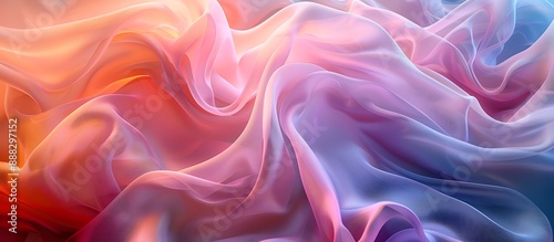 Pastel fabric waves with fluid lines, intricate textures, hyper-realistic digital art, wide-angle lens capture,