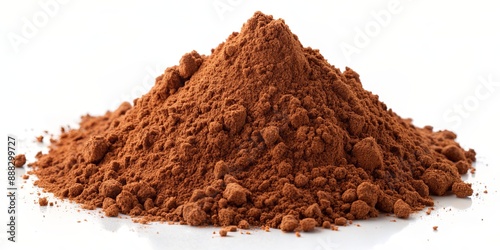 Close-Up of a Heap of Cocoa Powder on a White Surface, Cocoa Powder, Baking, Chocolate, Dessert