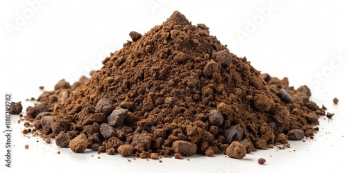 Wallpaper Mural Closeup of a Pile of Dark Brown Coffee Grounds, White Background, Coffee Grounds, Coffee Beans, Caffeine, Ground Coffee Torontodigital.ca