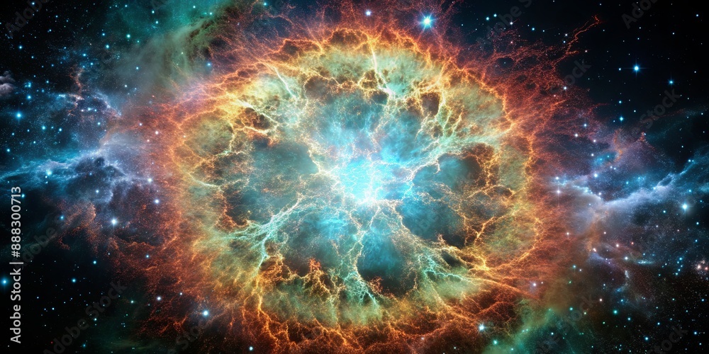 Obraz premium Cosmic Nebula A Stellar Symphony of Light and Color, Nebula , Space , Astronomy , Universe