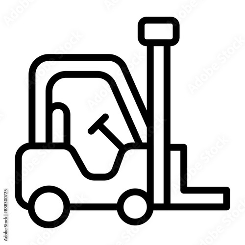 Forklift Vector Line Icon Design