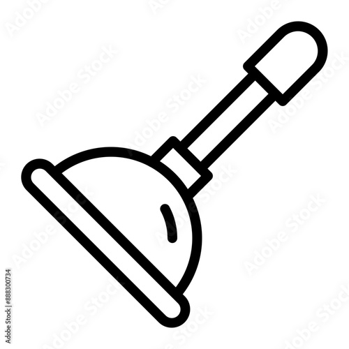 Plunger Vector Line Icon Design