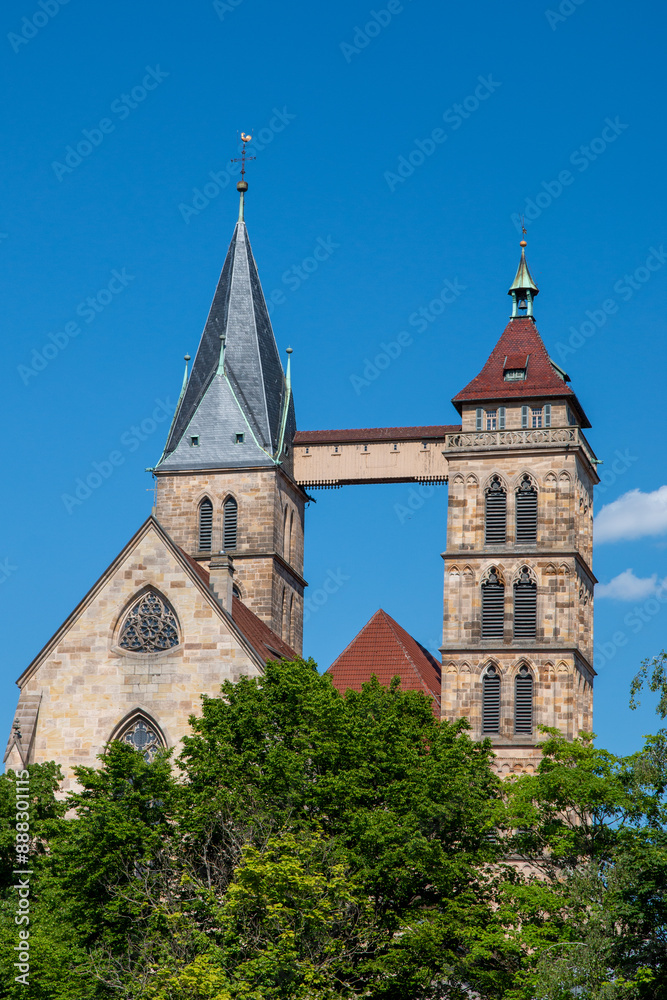 Fototapeta premium Church of St. Dionysius (Stadtkirche St. Dionys) Esslingen am Neckar Baden-Wuerttemberg (Baden-Württemberg) Germany