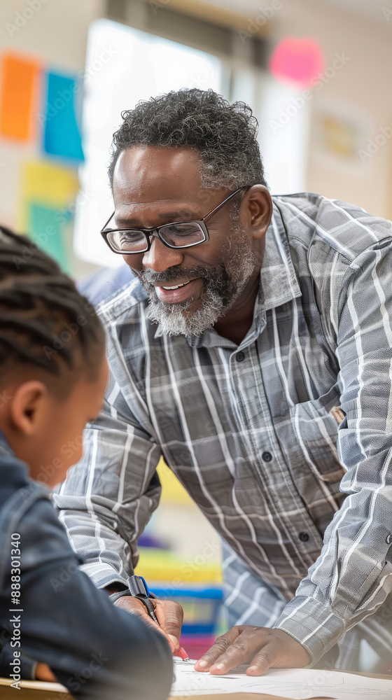 Teacher Engaging with Student in Classroom for Personalized Learning Teacher Engaging with Student in Classroom for Personalized Learning