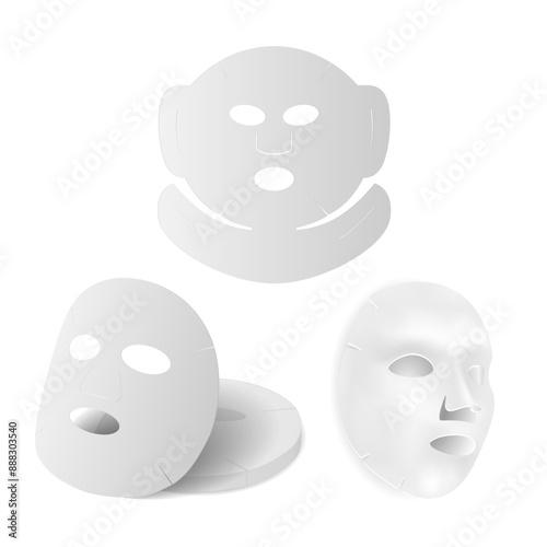 Face mask sheet. Paper facial mask product design