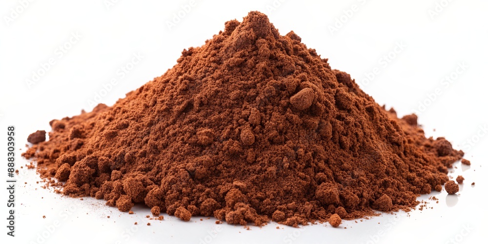 Ground Coffee Pile on White Background, coffee, beverage, caffeine, drink Ground Coffee Pile on White Background, coffee, beverage, caffeine, drink