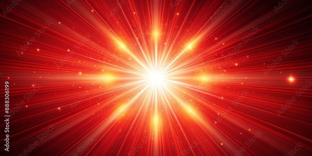 Naklejka premium Red and Gold Light Burst, Abstract, Bright, Glowing, Radial , red, gold