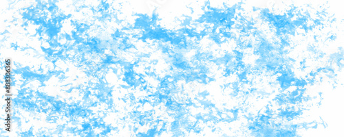 Abstract brush painted sky blue watercolor background. Grunge blue aquarelle painted paper textured canvas for vintage design, invitation card, template. blue acrylic and watercolor textures on white