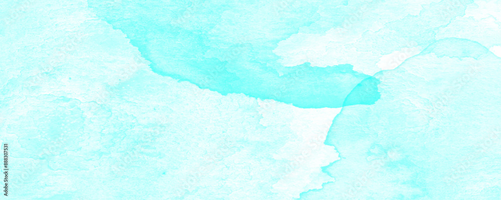 Obraz premium Natural sky beautiful blue and white texture background. Blue watercolor sky background with white clouds illustration. Blue watercolor background with white splash. Paint splash on paper.