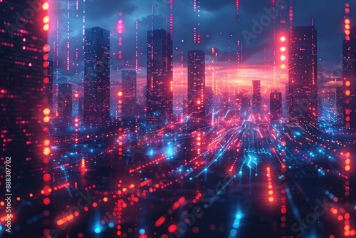 Cyberpunk Cityscape with Neon Lights