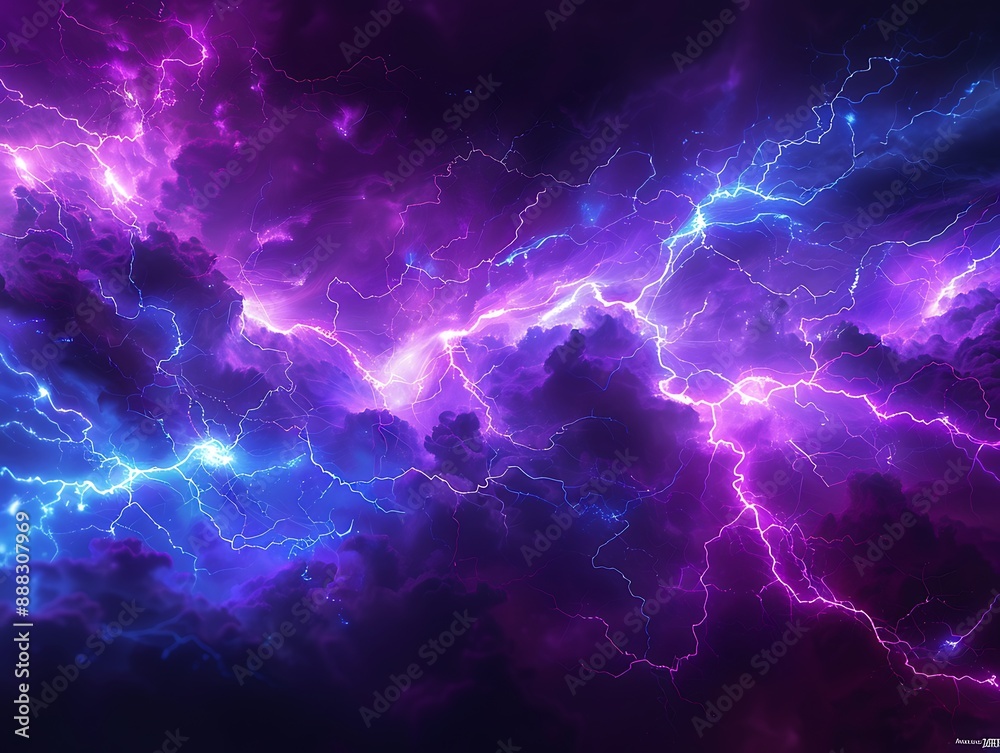 Purple and blue lightning creating an electric abstract wallpaper, captured in high-definition. Purple and blue lightning creating an electric abstract wallpaper, captured in high-definition.