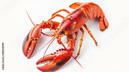 A Cooked Lobster Isolated on a White Background