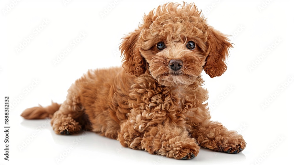 Cute little poodle dog on white background Cute little poodle dog on white background