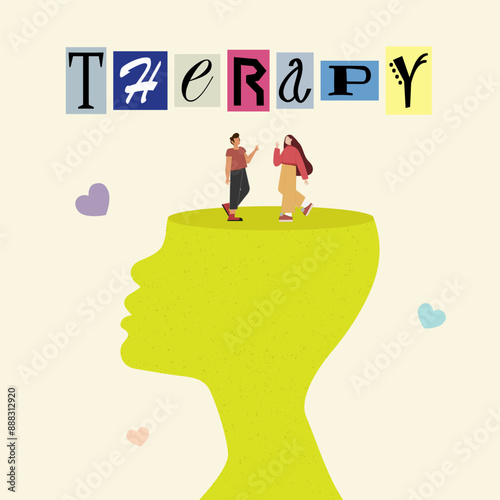Illustration of the concept of psychology,