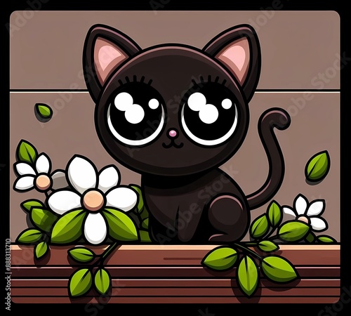Adorable Black Kitten. photo