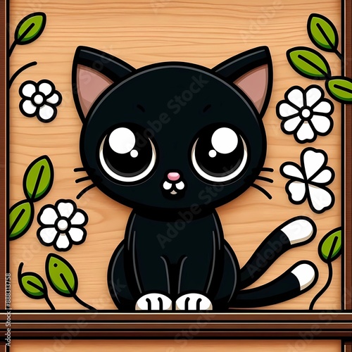 Adorable Black Kitten. photo