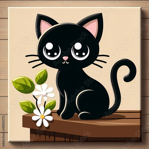 Adorable Black Kitten. photo