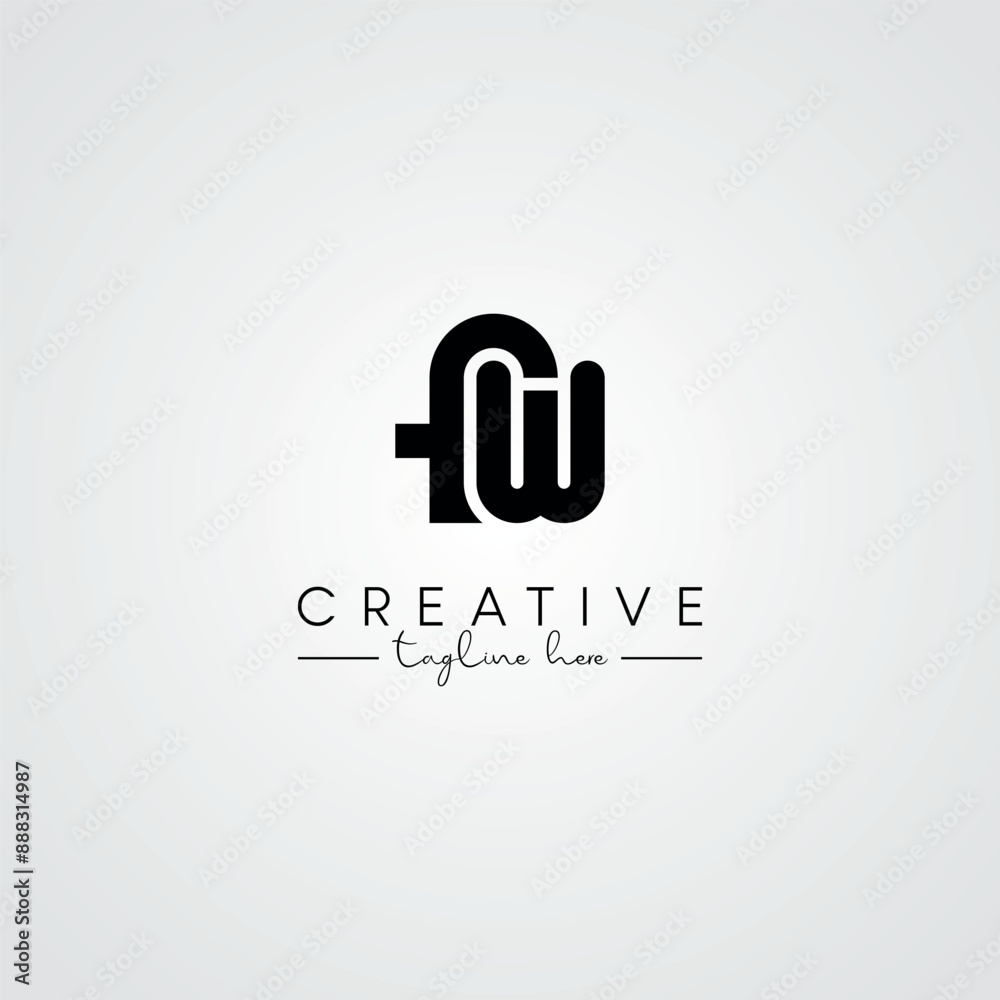 Obraz premium Unique Modern Artistic FW WF Letter Logo. Initial Based Letter Icon Logo.