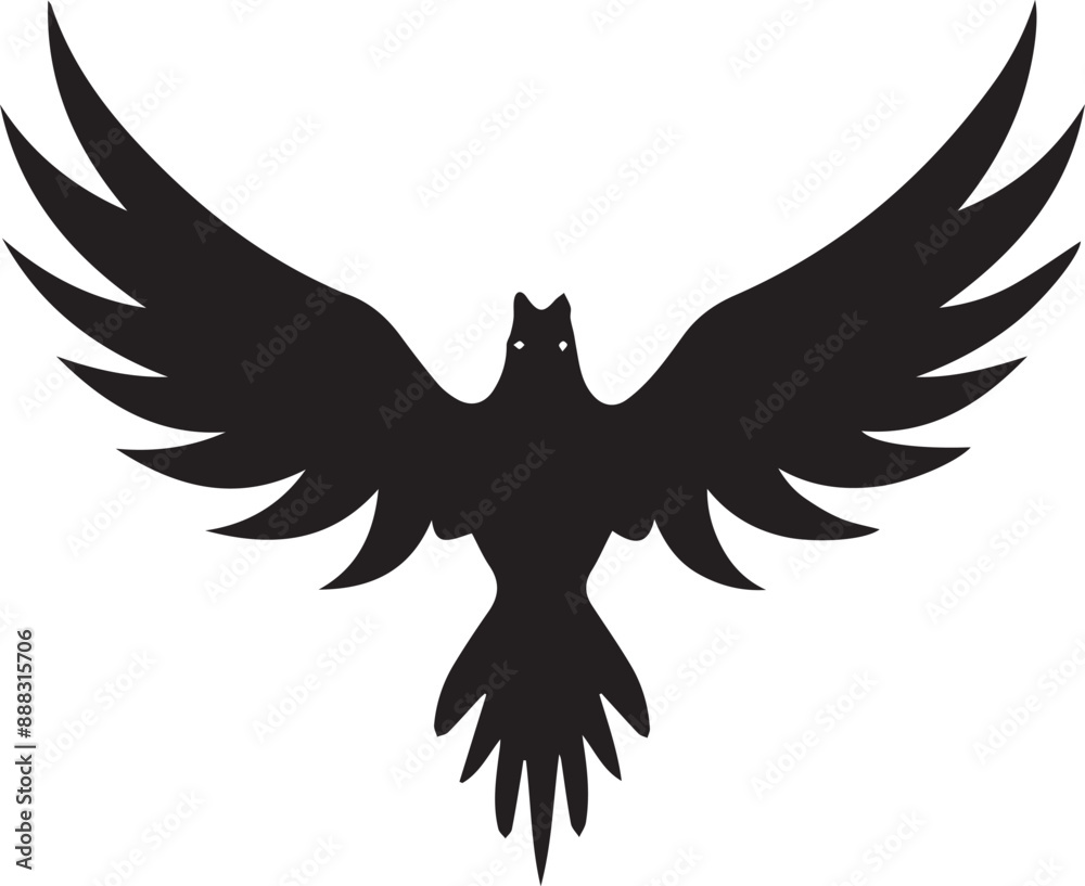 Obraz premium Bird black vector illustration