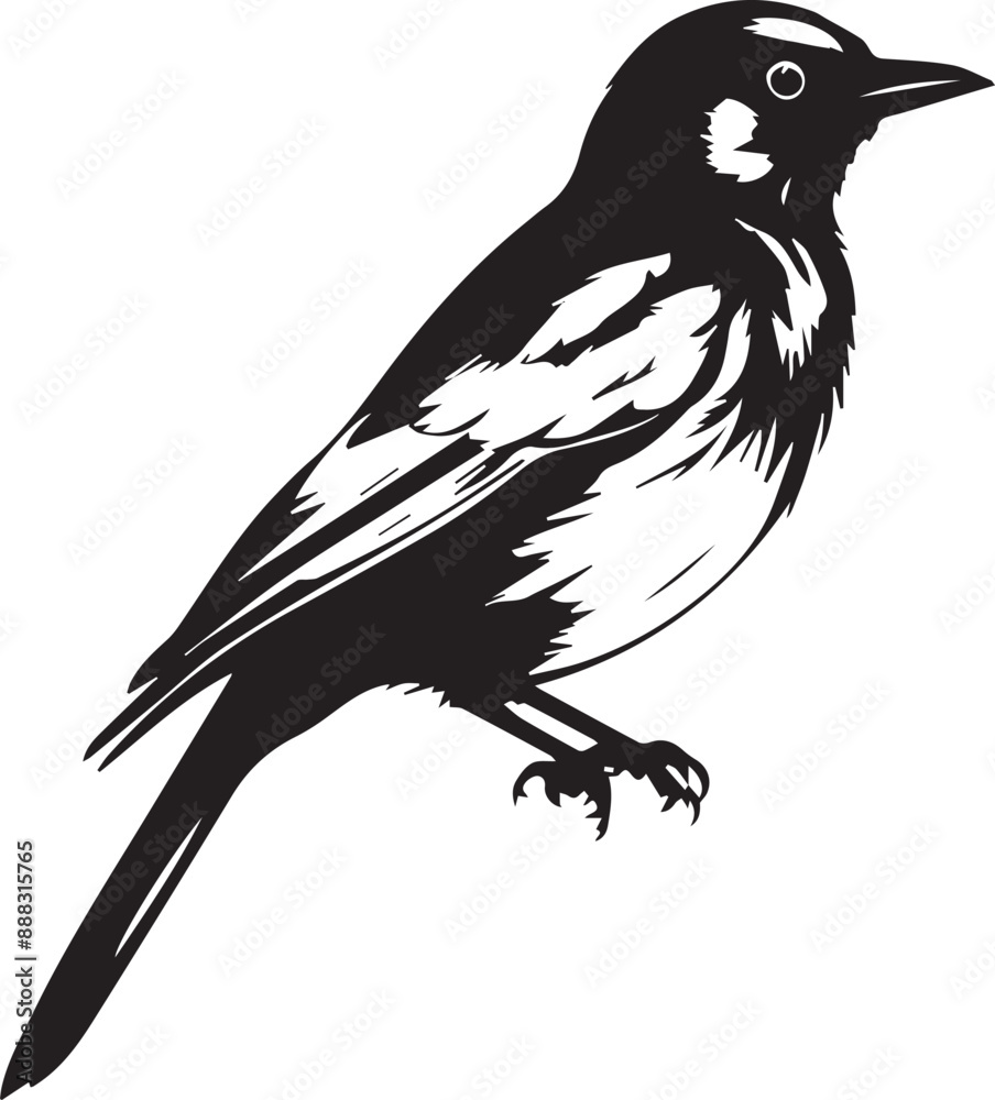 Fototapeta premium Bird black vector illustration