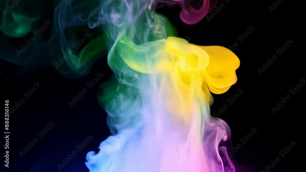 Blue and Pink Smoke Swirling in a Dark Room Blue and Pink Smoke Swirling in a Dark Room