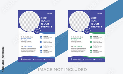 Corporate healthcare and medical flyer template design