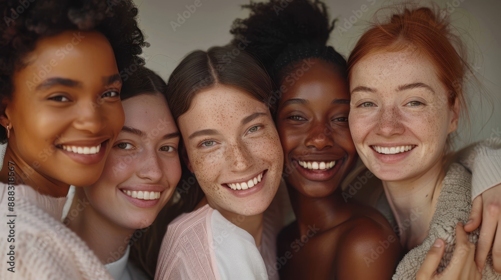 Fototapeta premium Five Diverse Happy Women