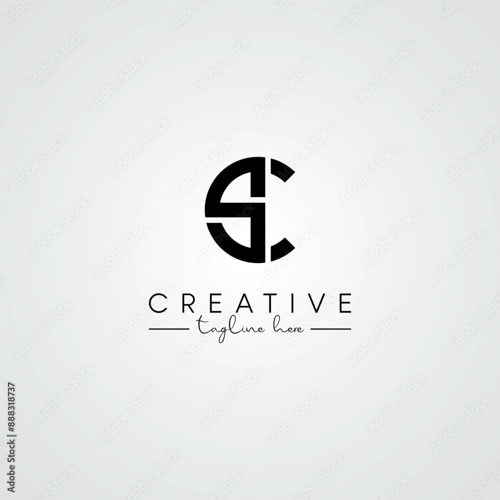 Modern Unique Artistic SC CS Letter Logo. Initial Based Letter Icon Logo. Modern Unique Artistic SC CS Letter Logo. Initial Based Letter Icon Logo.