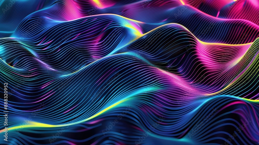 Energetic gradient hologram with bold waves, vibrant colors like electric blue, magenta, and lime green, ideal for gaming covers. Gradient hologram dynamic wave patterns Energetic gradient hologram with bold waves, vibrant colors like electric blue, magenta, and lime green, ideal for gaming covers. Gradient hologram dynamic wave patterns