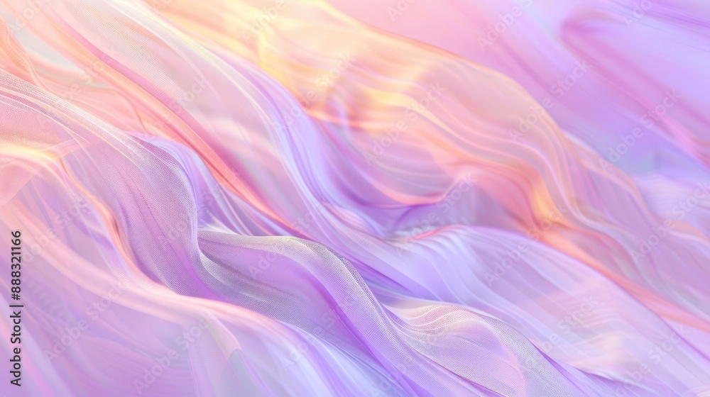 Dreamy pastel gradient hologram with delicate wave patterns, smooth transitions and calming atmosphere, suitable for wellness covers. Gradient hologram dynamic wave patterns Dreamy pastel gradient hologram with delicate wave patterns, smooth transitions and calming atmosphere, suitable for wellness covers. Gradient hologram dynamic wave patterns