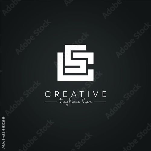 Modern Artistic CS SC Letter Logo. Initial Based Letter Icon Logo.