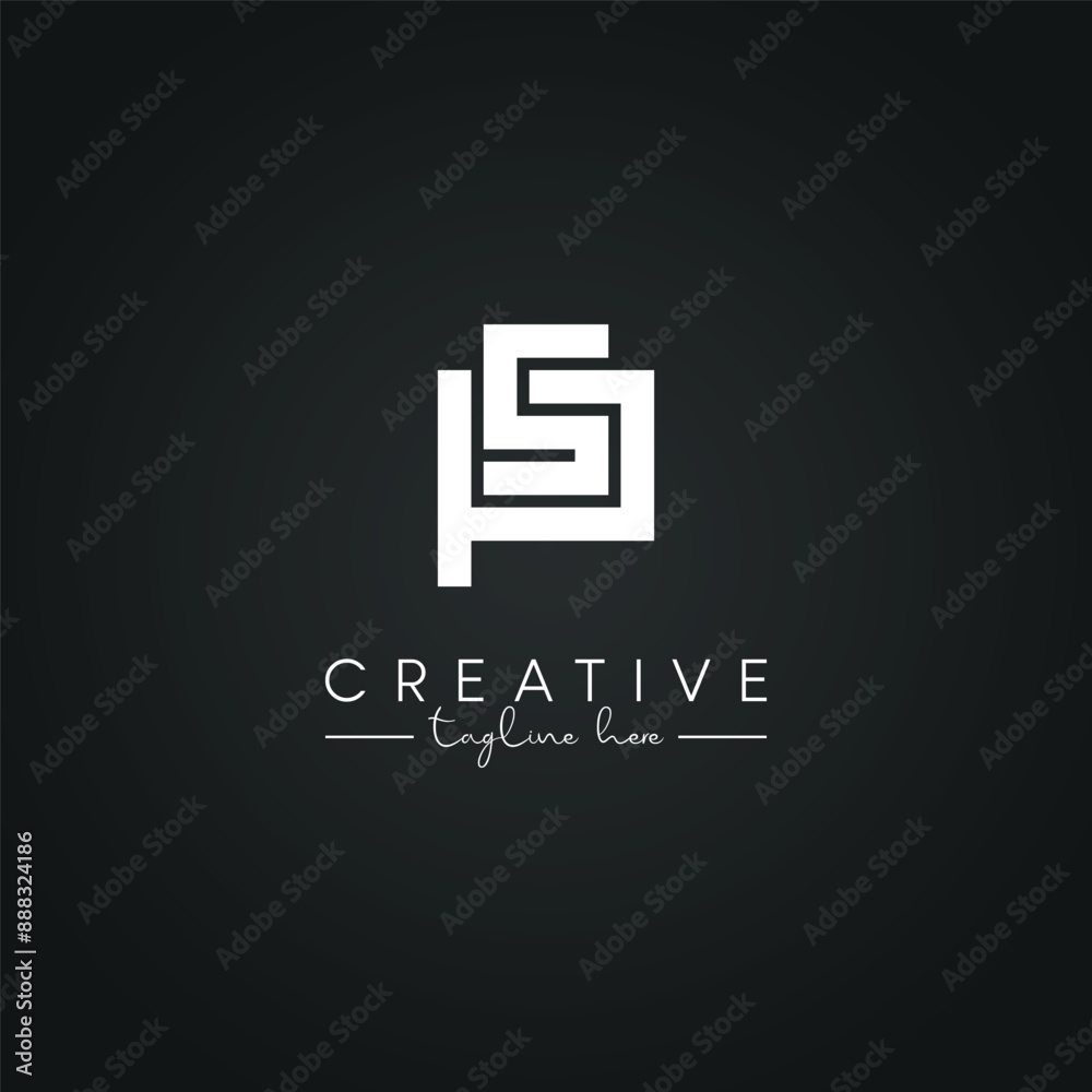 Fototapeta premium Modern Artistic PS SP Letter Logo. Initial Based Letter Icon Logo.