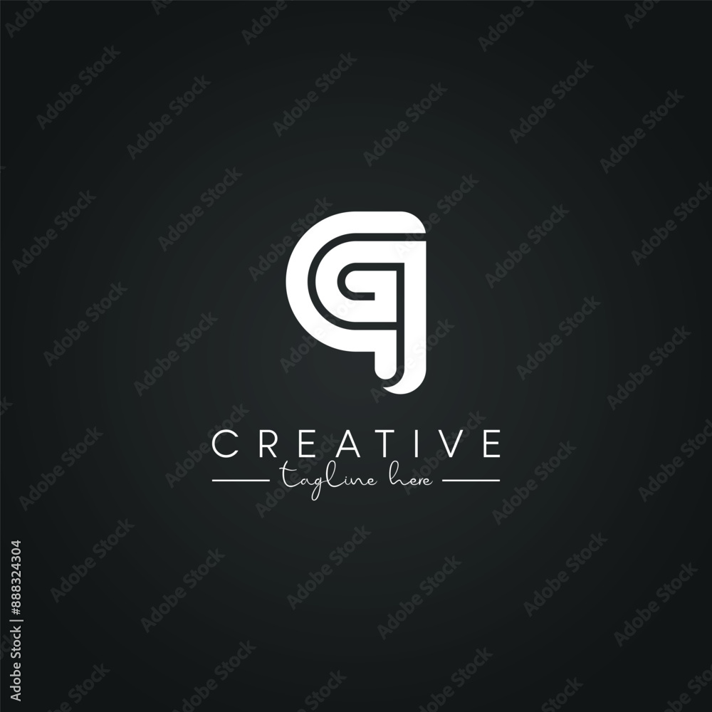 Modern Artistic QG GQ Letter Logo. Initial Based Letter Icon Logo.
