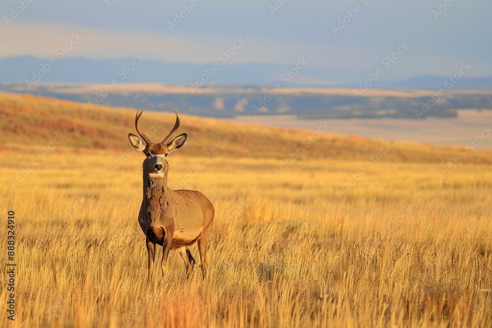 Fototapeta premium Utah Wildlife. American Antelope in the Vast Open Landscape