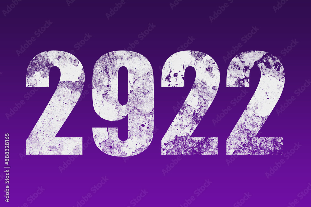 flat white grunge number of 2922 on purple background. flat white grunge number of 2922 on purple background.