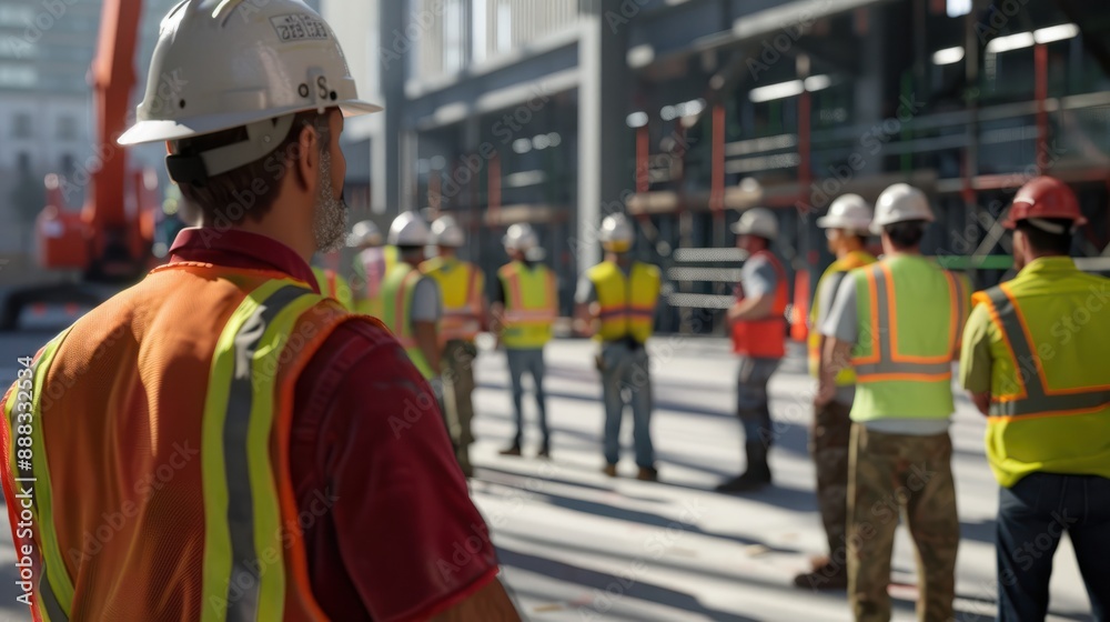 construction manager leading a team of construction professionals in a safety drill or emergency response exercise, ensuring preparedness construction manager leading a team of construction professionals in a safety drill or emergency response exercise, ensuring preparedness