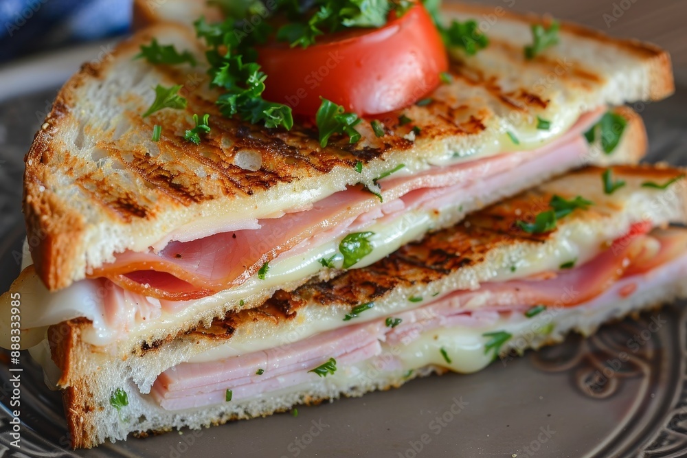 Grilled sandwich with ham and cheese Grilled sandwich with ham and cheese