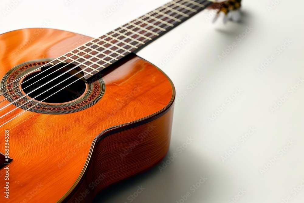 Fototapeta premium guitar alone on white background